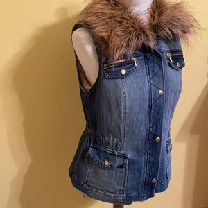 INC faux fur lined vest